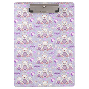 Porte-bloc Ours rayé violet mignon et jouets sans couture