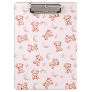 Porte-bloc Ourson mignon endormi avec lune et étoiles sans co