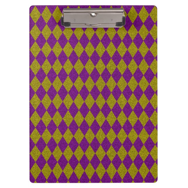 Porte-bloc Paillettes de diamant or et violet (Devant)