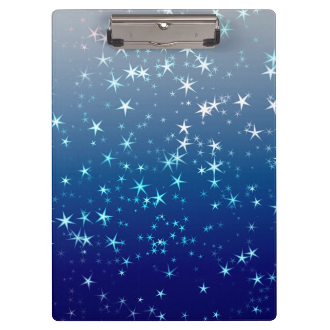 Porte-bloc Paillettes de Noël Étoiles Ciel Bleu (Devant)