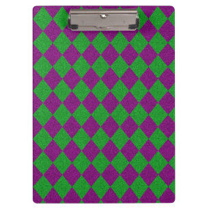 Porte-bloc Paillettes diamantées violettes et vertes