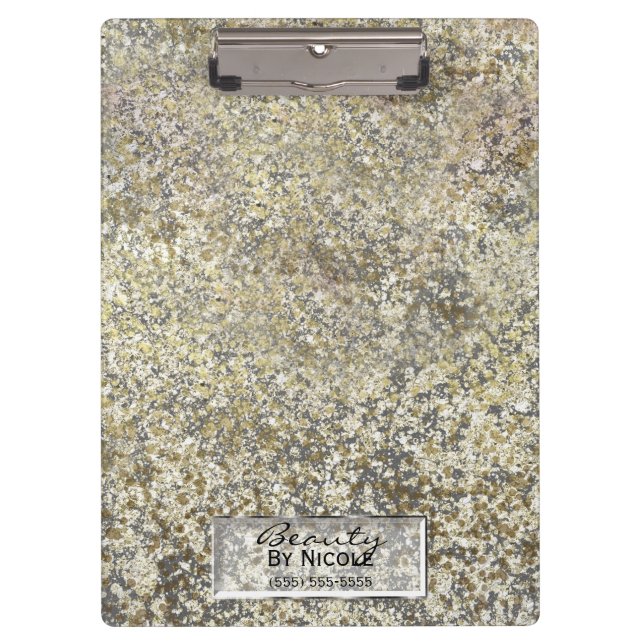 Porte-bloc Paillettes dorées Craquelé Moderne Chic Brillant G (Devant)