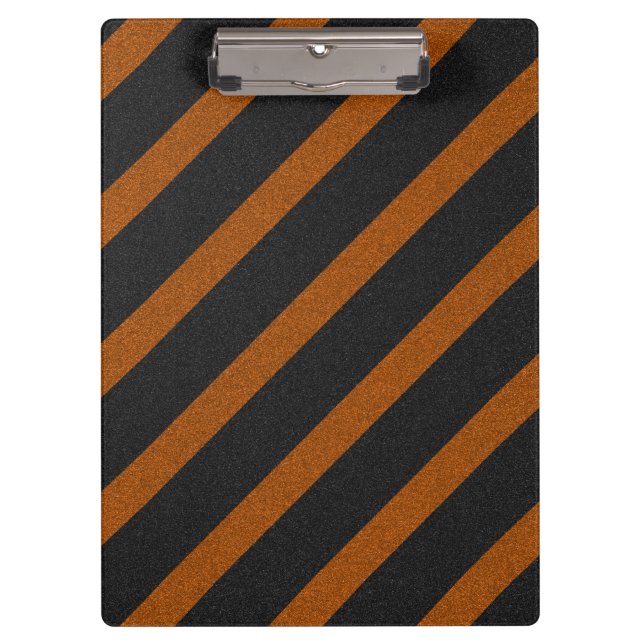 Porte-bloc Paillettes rayures orange et noir (Devant)
