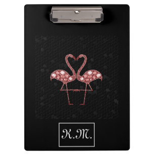 Porte-bloc Paires de Flamant rose, noires