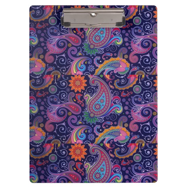 Porte-bloc Paisley violet rose (Devant)