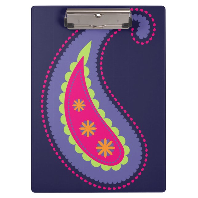 Porte-bloc Paisley violet rose (Devant)
