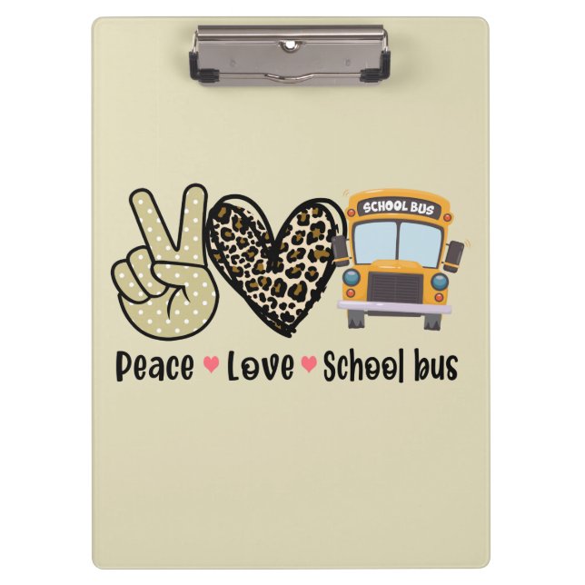 Porte-bloc Paix, Amour, Bus scolaire (Devant)