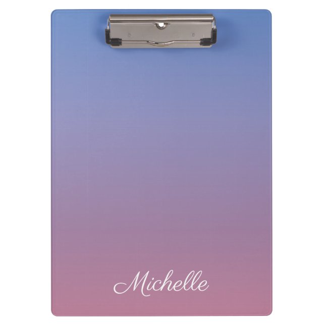 Porte-bloc Pale rose et bleu dégradé ombre (Devant)