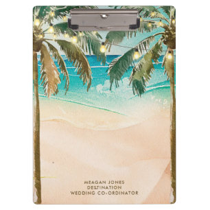 Porte-bloc palmiers de plage tropicale coordinateur mariage