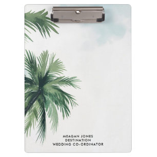 Porte-bloc palmiers tropicaux coordonnateur mariage d'été