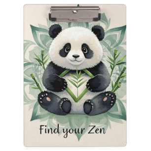 Porte-bloc Panda Chubby assis dans une pose de lotus Zen