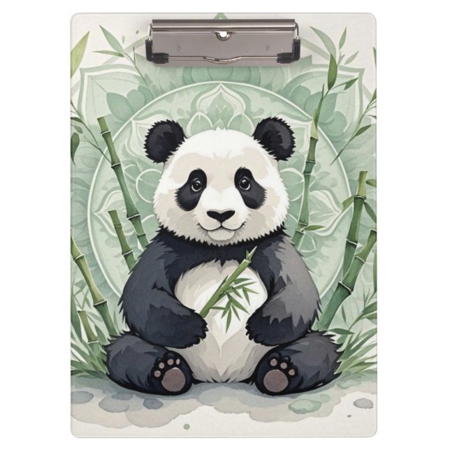 Porte-bloc Panda de Chubby assis dans une pose de lotus (Devant)