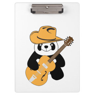 Porte-bloc Panda drôle avec guitare
