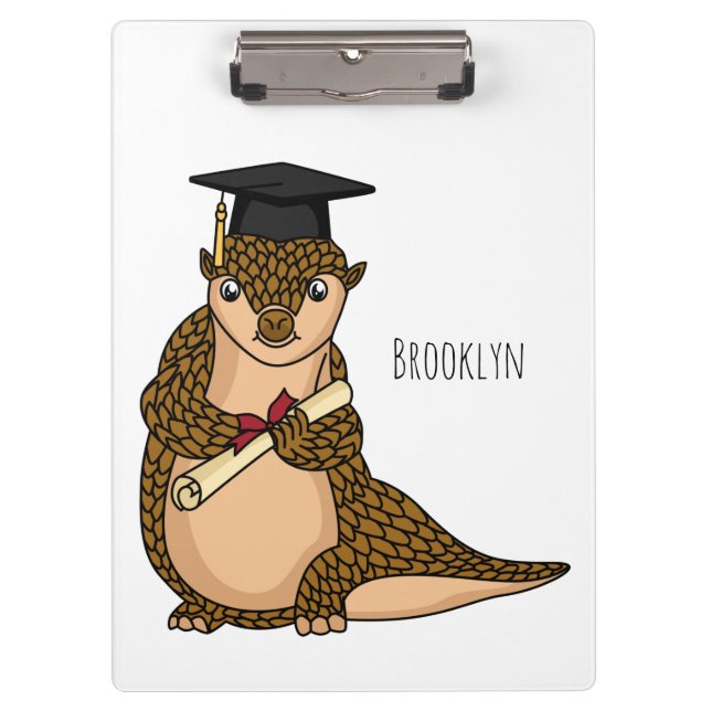 Porte-bloc Pangolin mignon diplômé dessin animé (Devant)