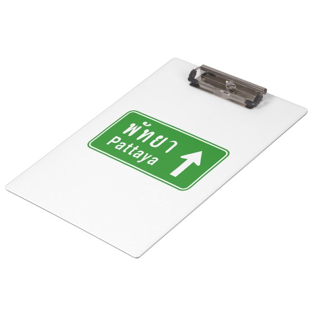 Porte-bloc Panneau de signalisation routière Pattaya ⚠ Thaïla (Incliné)