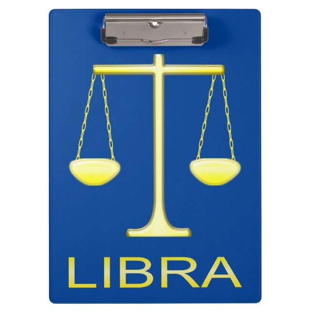 Porte-bloc Panneau étoile Balance dorée de Libra (Devant)
