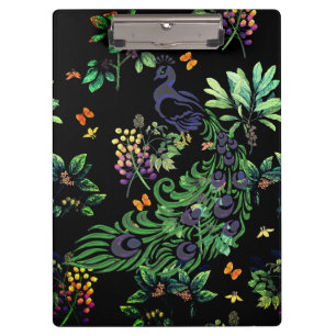 Porte-bloc Paon Orné et Floral Vintage