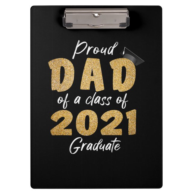Porte-bloc Papa fier d'une classe de 2021 Diplômé (Devant)