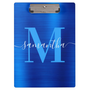 Porte-bloc Papier à en-tête Monogramme Royal Bleu Foil