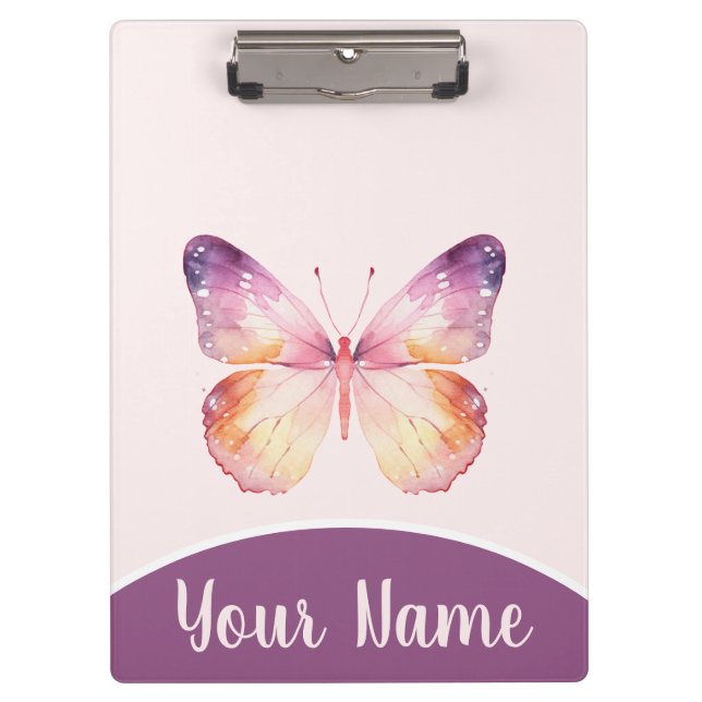 Porte-bloc Papier aquarelle papillon Art  (Devant)