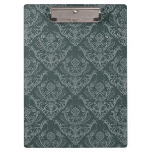 Porte-bloc Papier peint floral vert de luxe de damassé