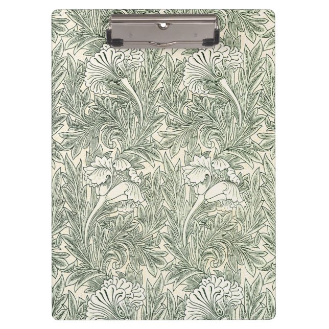 Porte-bloc Papier peint tulipe classique vert de William Morr (Devant)
