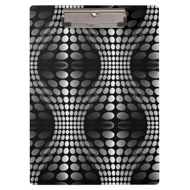 Porte-bloc Papier peint Vagues pointillé noir et blanc (Devant)
