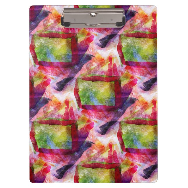 Porte-bloc Papier peint vert et rouge abstrait (Devant)