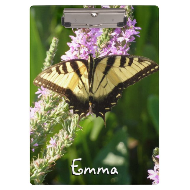 Porte-bloc Papillon à queue d'hirondelle sur des fleurs sauva (Devant)