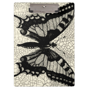 Porte-bloc Papillon noir et blanc sur l'arrière - plan criqué