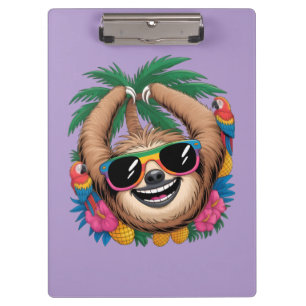 Porte-bloc Paresseux Tropical Kawaii – Vibrations Été Arc-en-