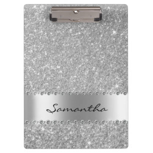 Porte-bloc Parties scintillant Diamond Argent Bling Nom de la