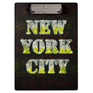 Porte-bloc Parties scintillant d'or Silver de New York