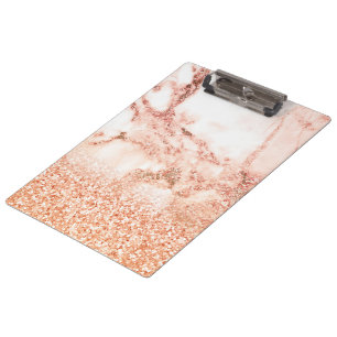 Porte-bloc Parties scintillant en or rose chic ombre parties