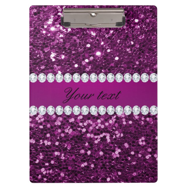 Porte-bloc Parties scintillant et diamants violets Faux (Devant)