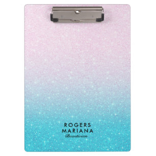 Porte-bloc Parties scintillant Ombre Faux rose et turquoise