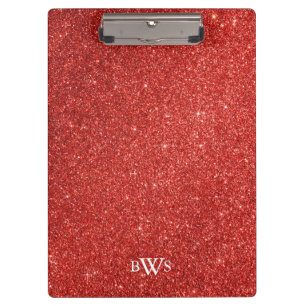 Porte-bloc Parties scintillant rouge moderne Monogramme de lu