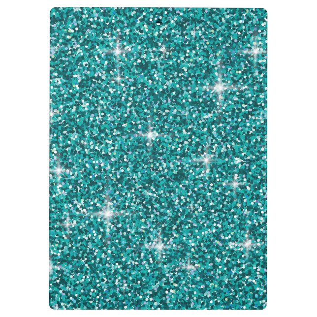 Porte-bloc parties scintillant turquoise irisée (Dos)