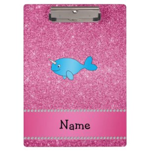 Porte-bloc Parties scintillantes roses narwhal bleues nommées