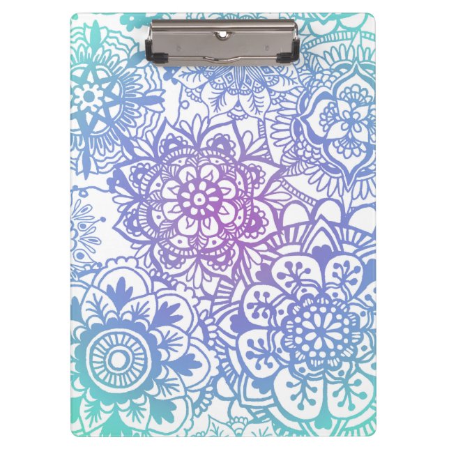 Porte-bloc Pastel Blue Purple Mandala Motif (Devant)