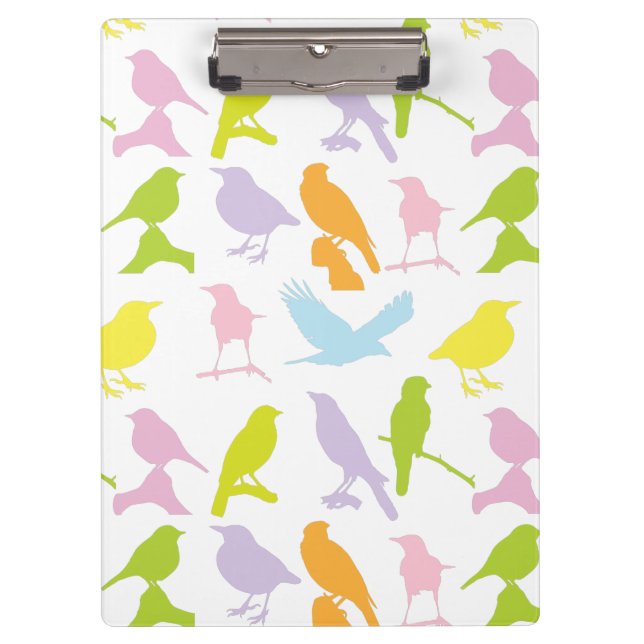 Porte-bloc Pastel Coloured Variété d'oiseaux Motif Porte - bl (Devant)