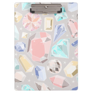 Porte-bloc Pastel Gemstone Diamond Motif PInk Aqua Gems