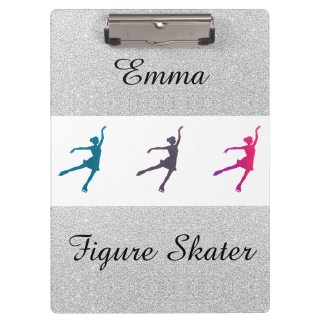 Porte-bloc Patinage Artistique Silver Sparkle (Devant)