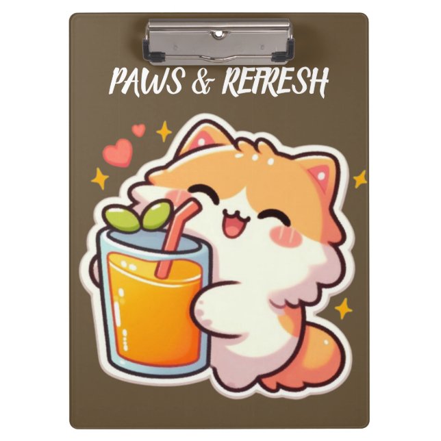 Porte-bloc Pattes personnalisées et design de chat mignon Ref (Devant)