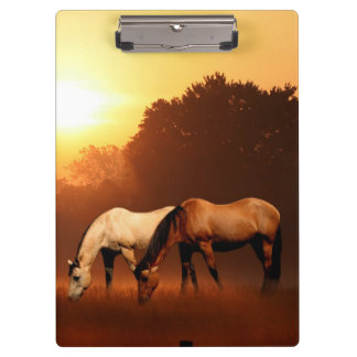 Porte-bloc Pâturage des chevaux à l'aube
