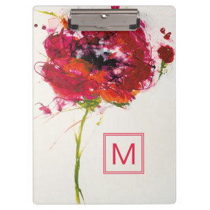Porte-bloc Pavot du monogramme sur le blanc