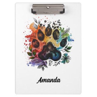 Porte-bloc Paw Print Boho Watercolor