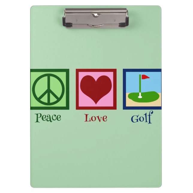 Porte-bloc Peace Love Golf (vert) (Devant)