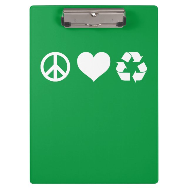 Porte-bloc Peace Love Recycle (Devant)