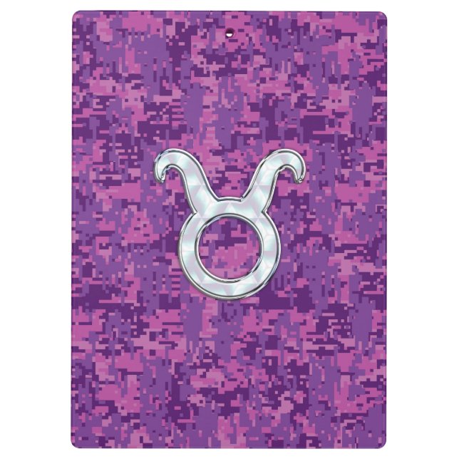 Porte-bloc Pearle comme Taurus Zodiac Sign Fuchsia Camo numér (Dos)